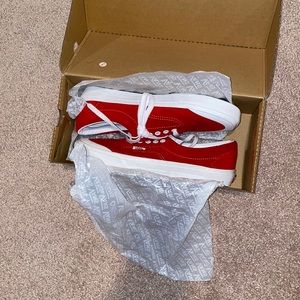 Vans “Off The Wall” Red Suede  Men 9/ Women 10.5